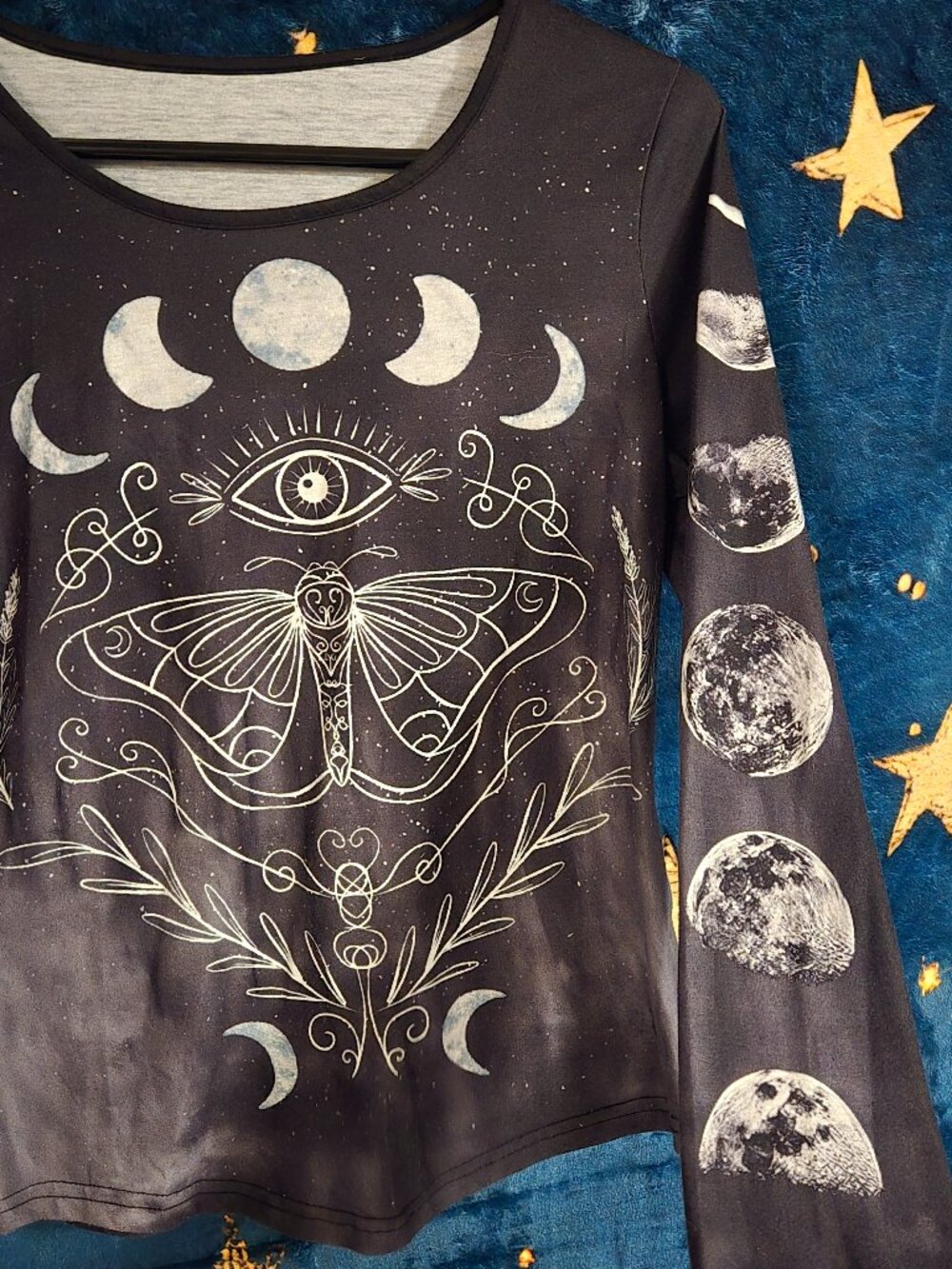 Moon Cosmic Moth Long Sleeve tee